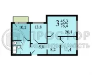 3-комнатная квартира, 76.4 м² - фото 57