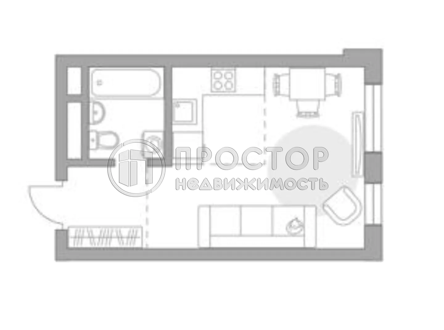 Студия, 28.8 м² - фото 30