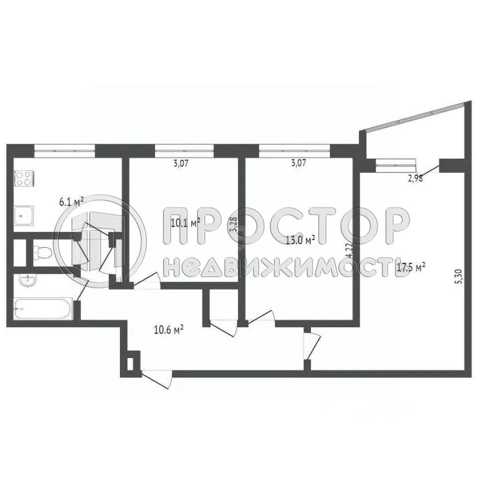 3-комнатная квартира, 62.2 м² - фото 28
