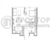 1-комнатная квартира, 43.5 м² - фото 24