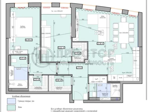 3-комнатная квартира, 95.3 м² - фото 27