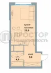 1-комнатная квартира, 35.1 м² - фото 81