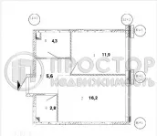 1-комнатная квартира, 40.8 м² - фото 15