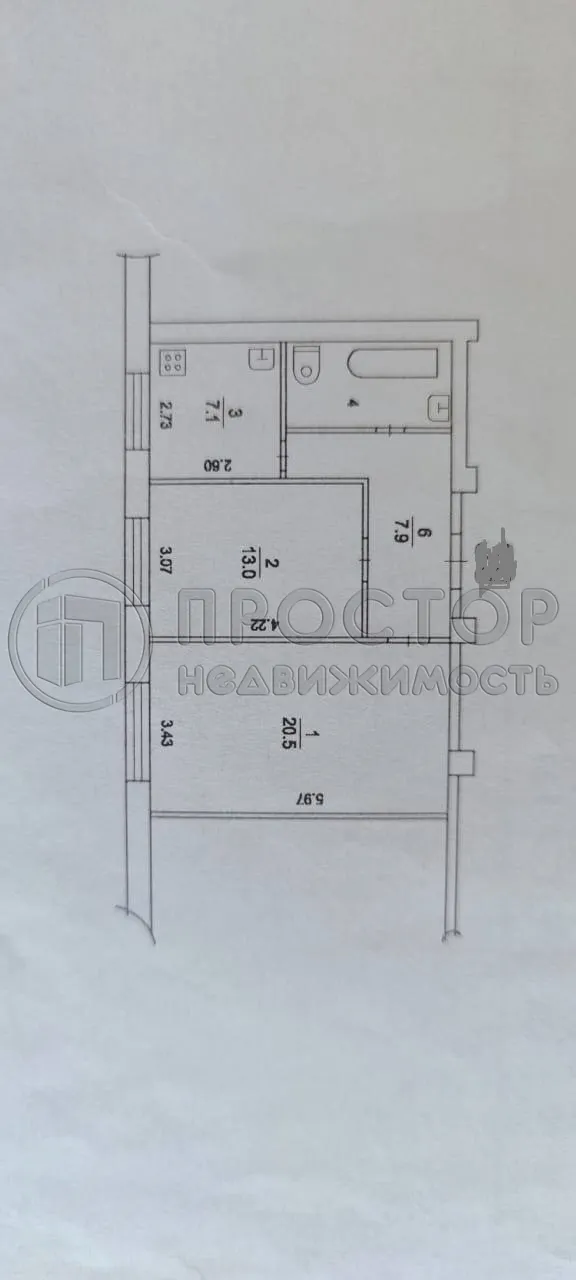2-комнатная квартира, 54.3 м² - фото 11