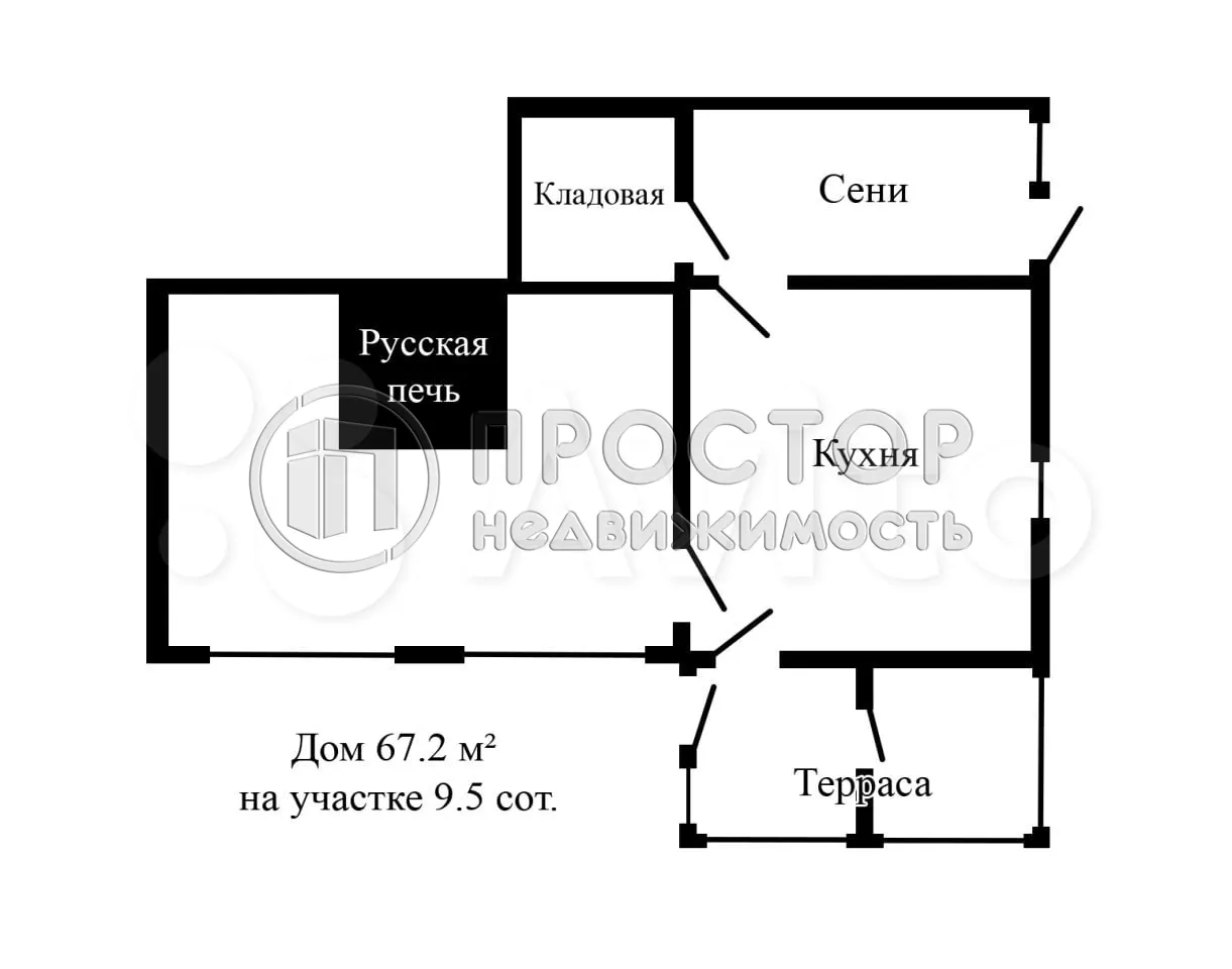 часть дома, 67 м² - фото 21