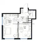1-комнатная квартира, 45.9 м² - фото 20