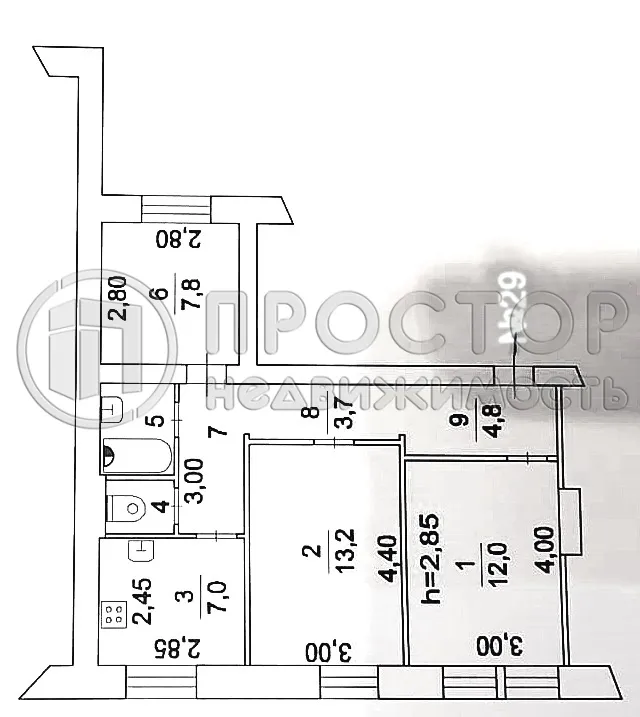 3-комнатная квартира, 56.7 м² - фото 36