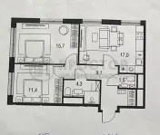 2-комнатная квартира, 58.9 м² - фото 21