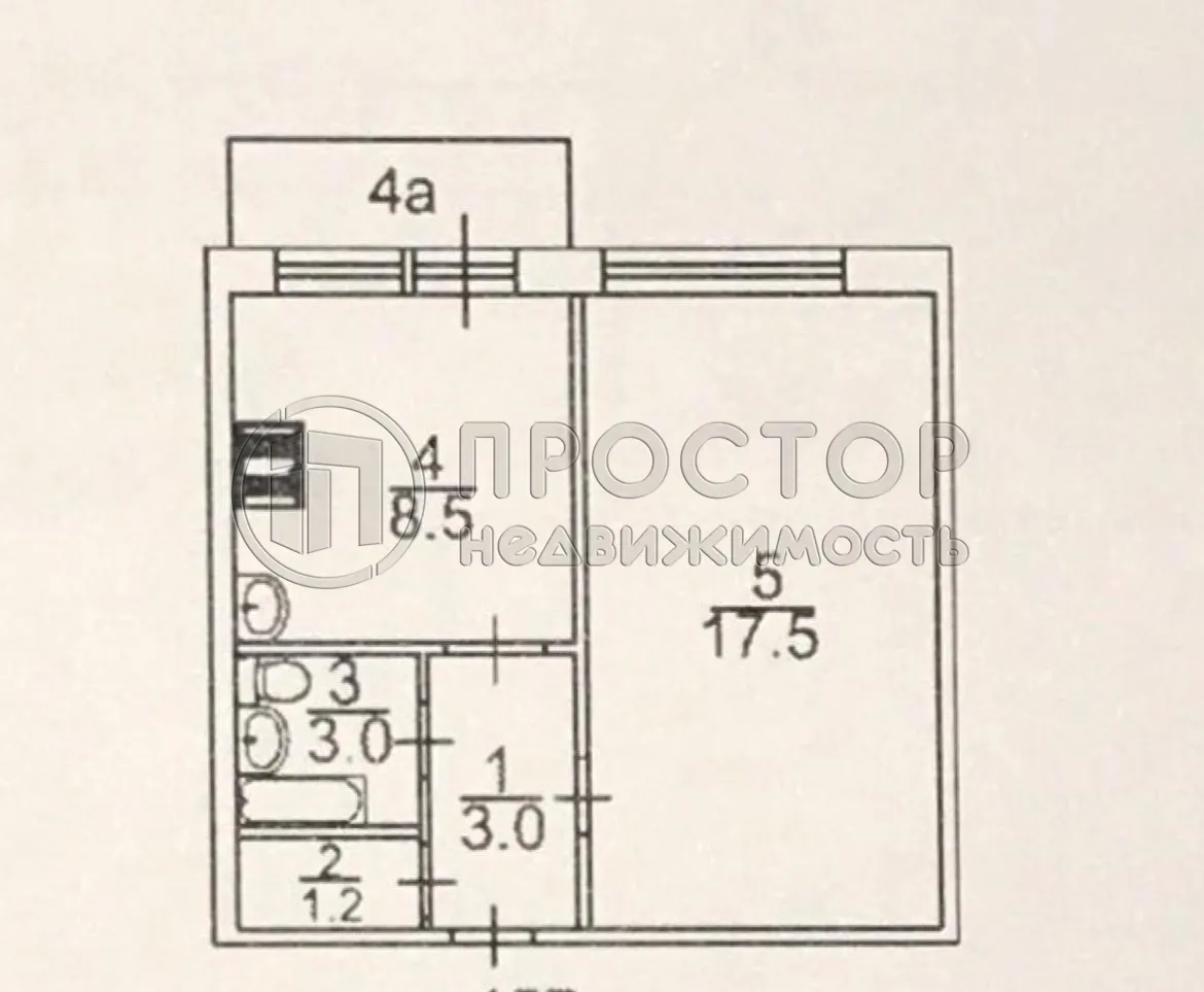 1-комнатная квартира, 33.2 м² - фото 16