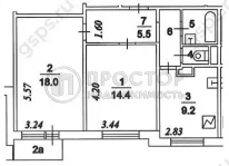 2-комнатная квартира, 54.4 м² - фото 25