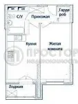 1-комнатная квартира, 39 м² - фото 19