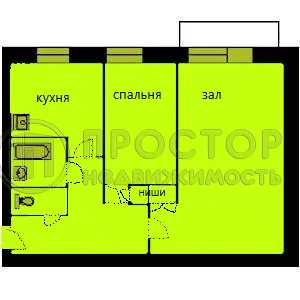 2-комнатная квартира, 43.7 м² - фото 19