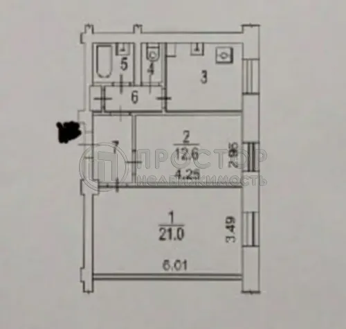 2-комнатная квартира, 56 м² - фото 19