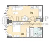 1-комнатная квартира, 40.1 м² - фото 19