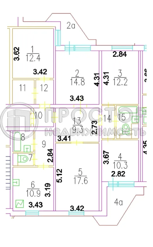 5-комнатная квартира, 111.7 м² - фото 35