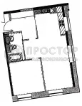 2-комнатная квартира, 51.8 м² - фото 47