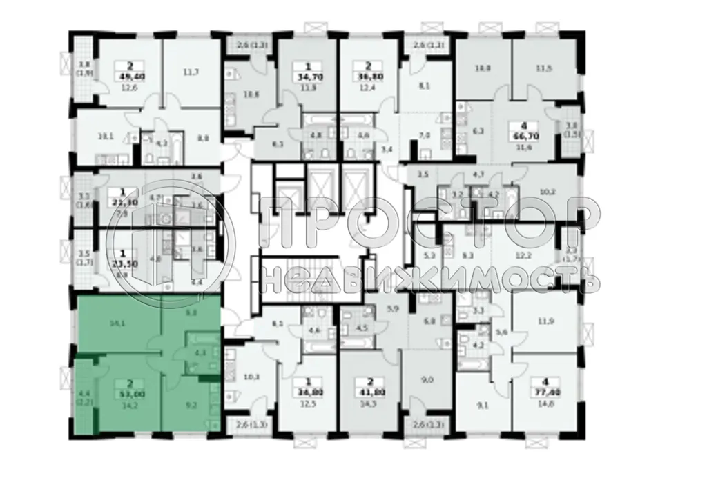 2-комнатная квартира, 53 м² - фото 7