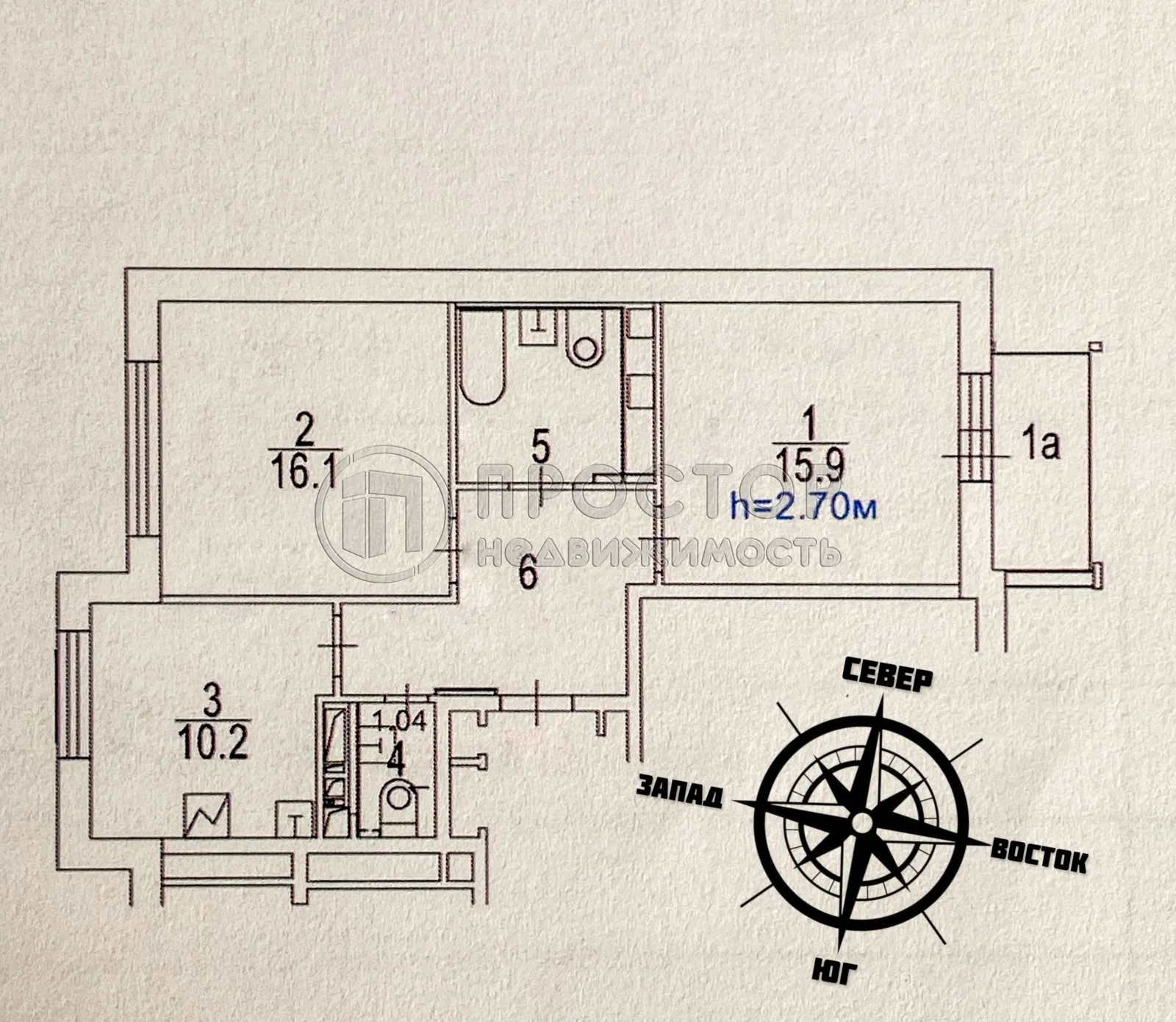 2-комнатная квартира, 58.7 м² - фото 23