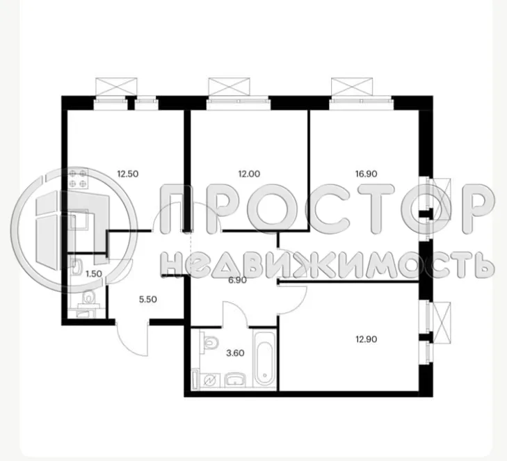 3-комнатная квартира, 71.8 м² - фото 16