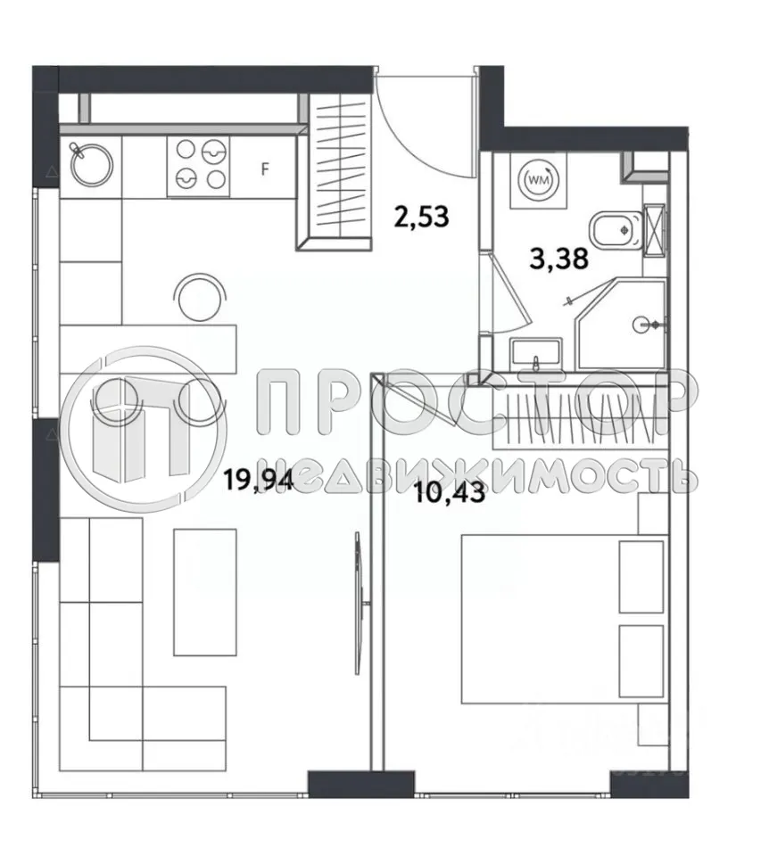 2-комнатная квартира, 35.2 м² - фото 23