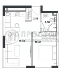 1-комнатная квартира, 35.2 м² - фото 45