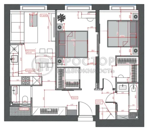 3-комнатная квартира, 65 м² - фото 14