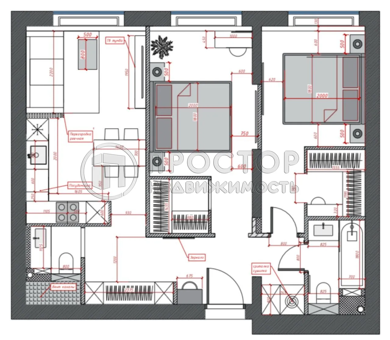 3-комнатная квартира, 65 м² - фото 25