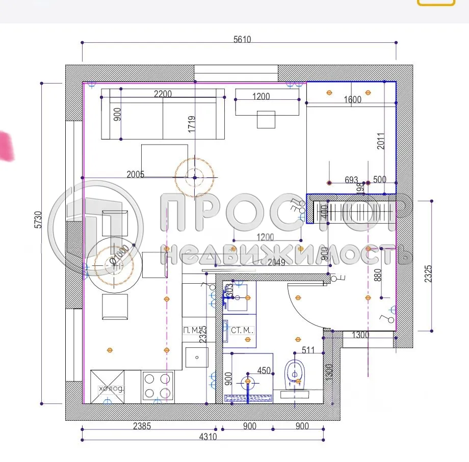 1-комнатная квартира, 30.5 м² - фото 6