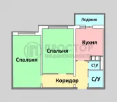 2-комнатная квартира, 56 м² - фото 33