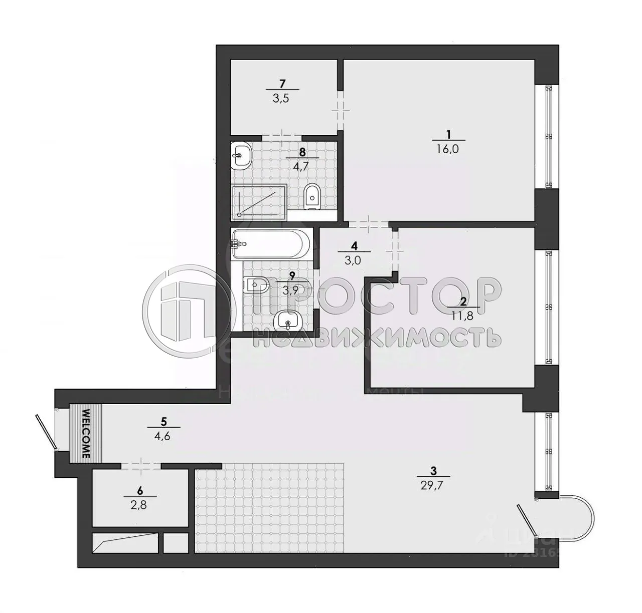 3-комнатная квартира, 80 м² - фото 11