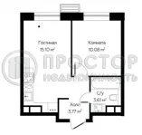 1-комнатная квартира, 32.56 м² - фото 13