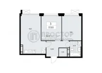 2-комнатная квартира, 57.7 м² - фото 37