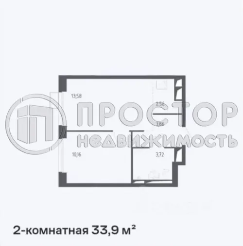2-комнатная квартира, 34 м² - фото 13