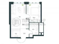 1-комнатная квартира, 38.4 м² - фото 33
