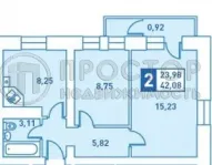 2-комнатная квартира, 42.6 м² - фото 39