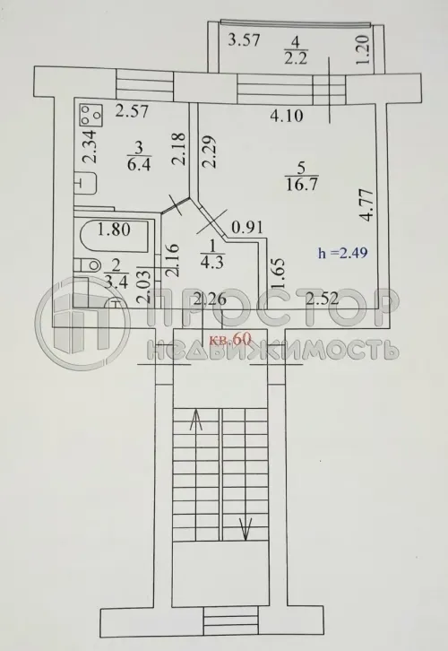 1-комнатная квартира, 32.2 м² - фото 18