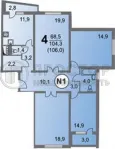 4-комнатная квартира, 104.4 м² - фото 23