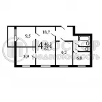 4-комнатная квартира, 62.6 м² - фото 29