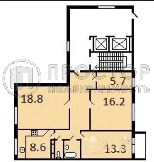 3-комнатная квартира, 81 м² - фото 2