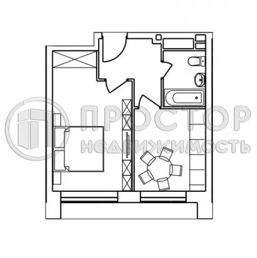 1-комнатная квартира, 37 м² - фото 20