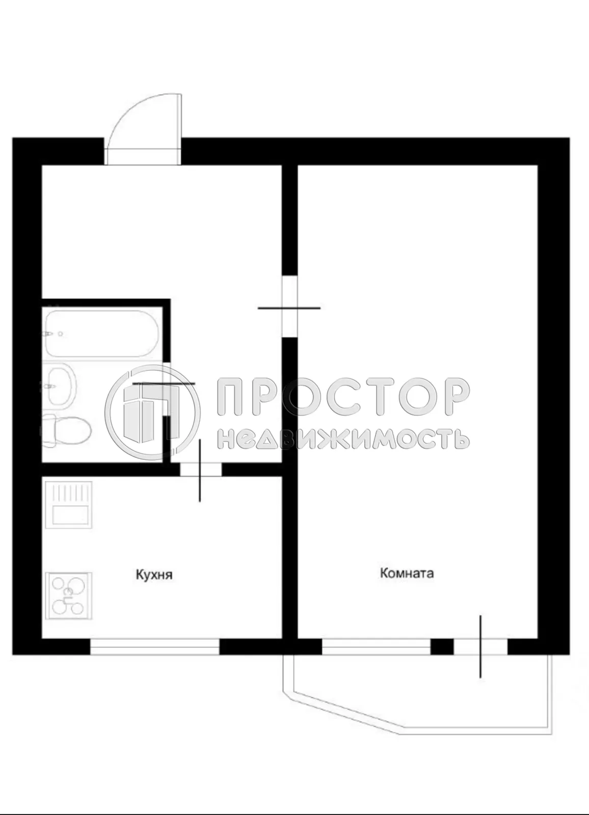 1-комнатная квартира, 37.8 м² - фото 16