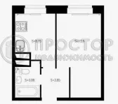1-комнатная квартира, 37.3 м² - фото 37