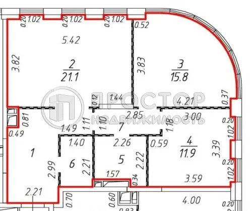 2-комнатная квартира, 69.8 м² - фото 17