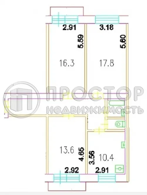 3-комнатная квартира, 74.5 м² - фото 18