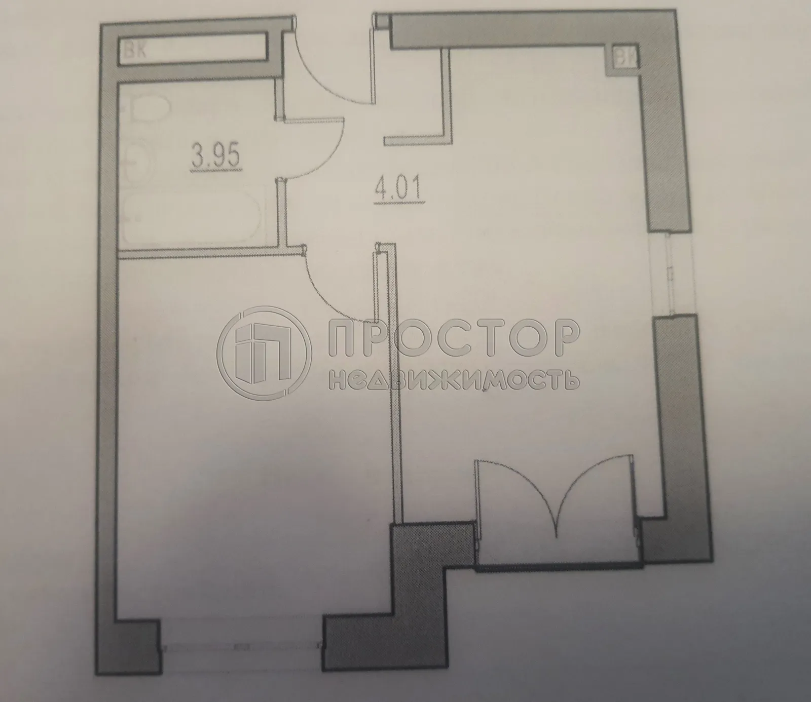 1-комнатная квартира, 39 м² - фото 24