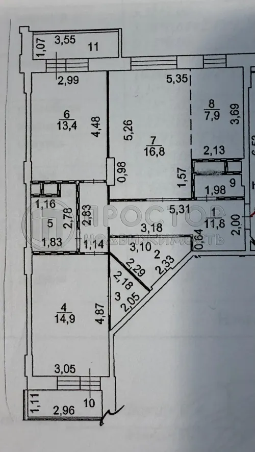 3-комнатная квартира, 80.1 м² - фото 32