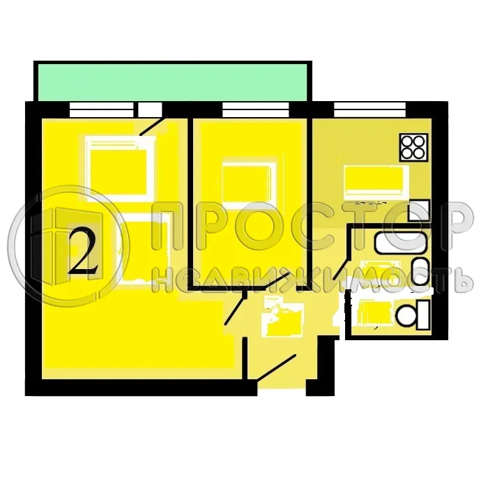2-комнатная квартира, 37.7 м² - фото 17
