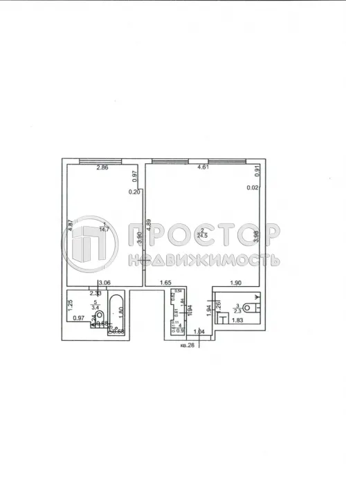 1-комнатная квартира, 49.4 м² - фото 24