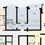 2-комнатная квартира, 55.1 м² - фото 25