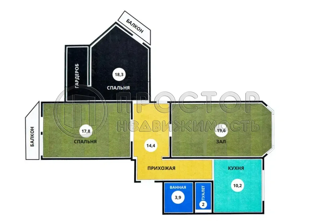 3-комнатная квартира, 84.5 м² - фото 26